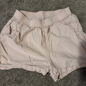 Pink and White striped shorts